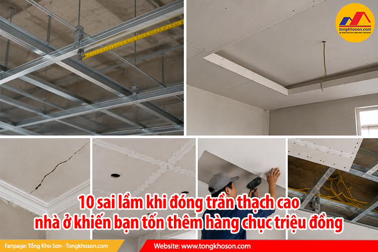 10 sai lầm khi đóng trần thạch cao nhà ở khiến bạn tốn thêm hàng chục triệu đồng
