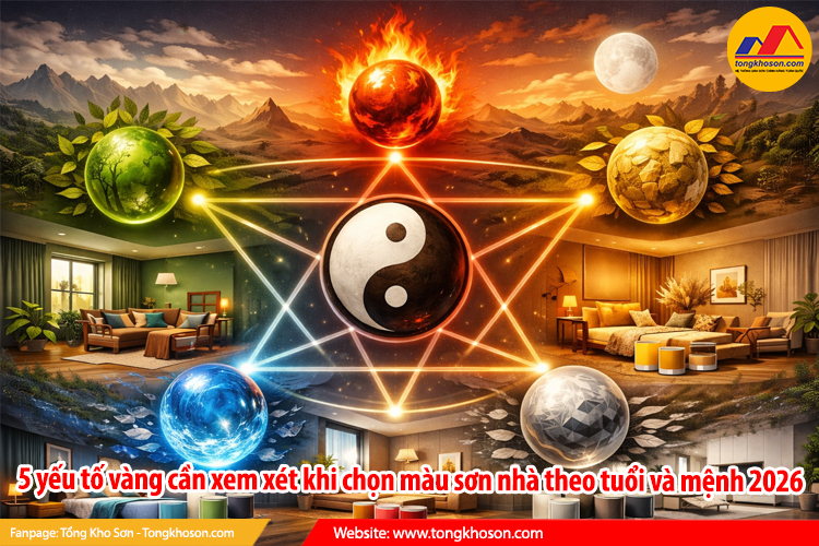 5 yếu tố vàng cần xem xét khi chọn màu sơn nhà theo tuổi và mệnh 2026