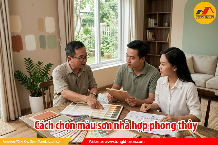 Hướng dẫn chi tiết cách chọn màu sơn nhà hợp phong thủy