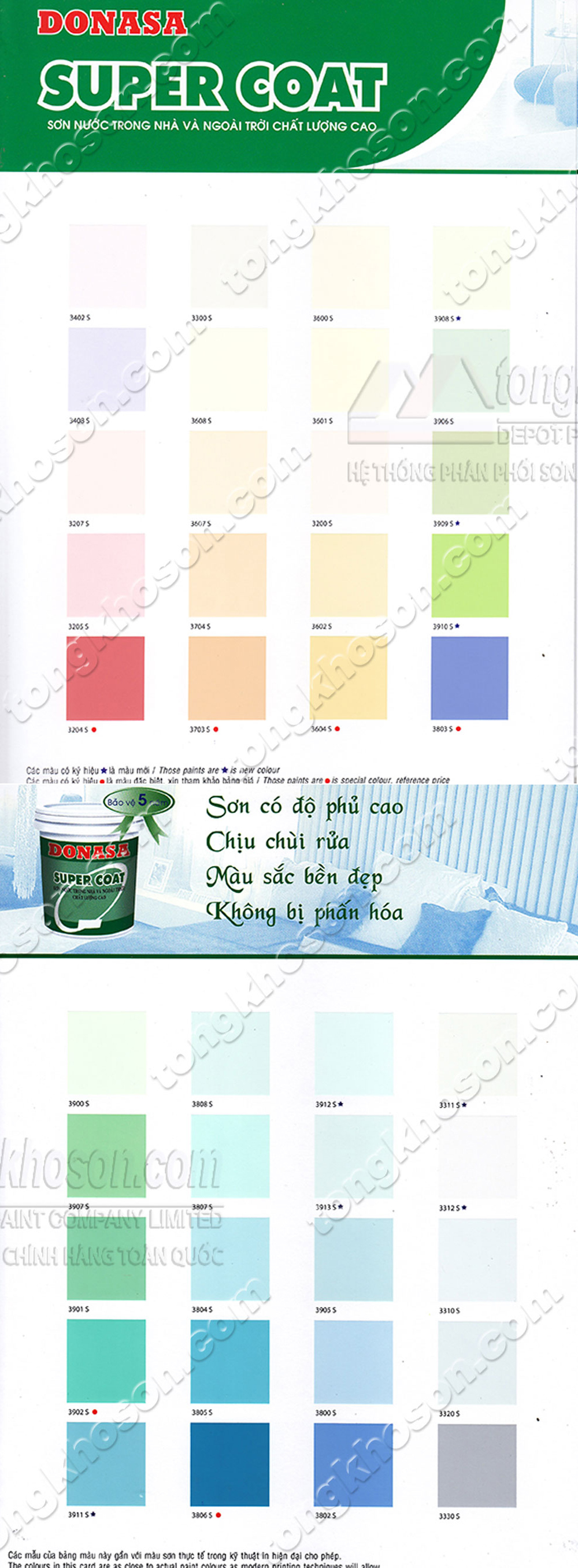 Bảng màu sơn Donasa Super Coat