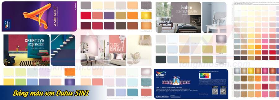Bảng màu sơn Dulux 5in1