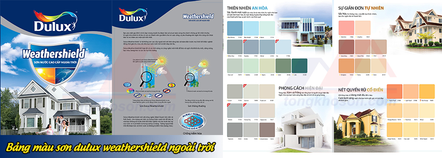 Bảng màu sơn Dulux Weathershield ngoài trời