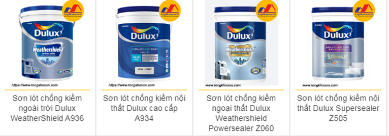 danh sach son lot chong kiem dulux