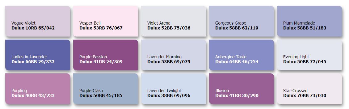 bảng màu sơn dulux màu tím
