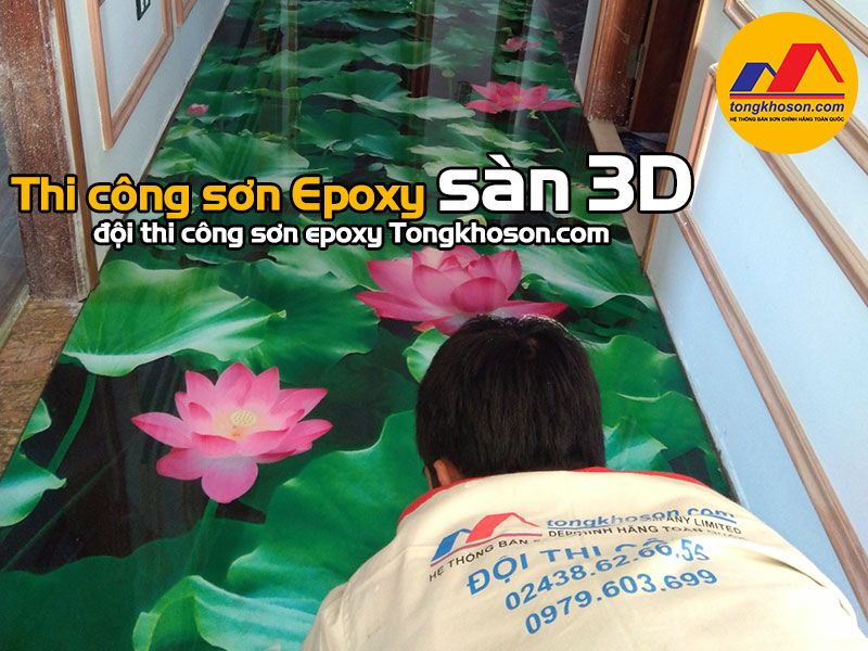 thi công sơn Epoxy sàn 3D