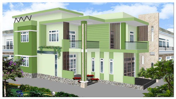 sơn nhà màu xanh lá mạ