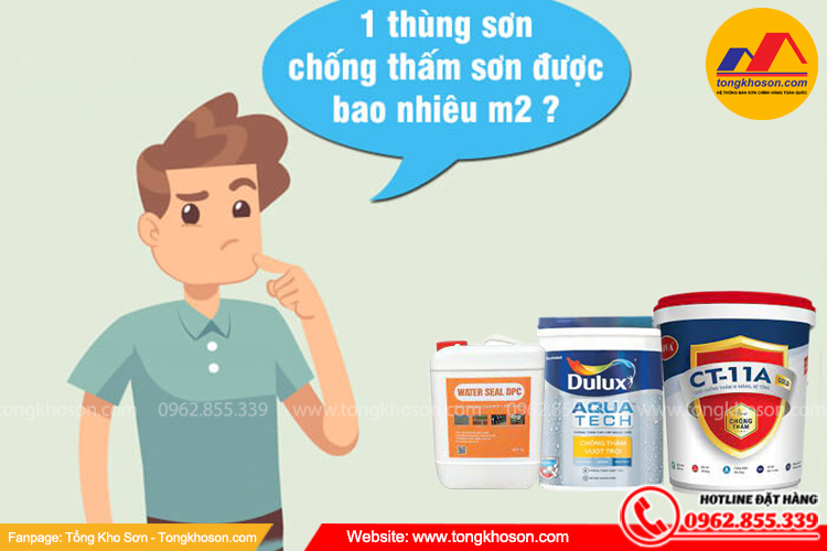1 thùng sơn chống thấm sơn được bao nhiêu m2