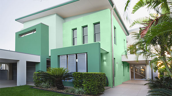 nhà màu xanh lá đậm
