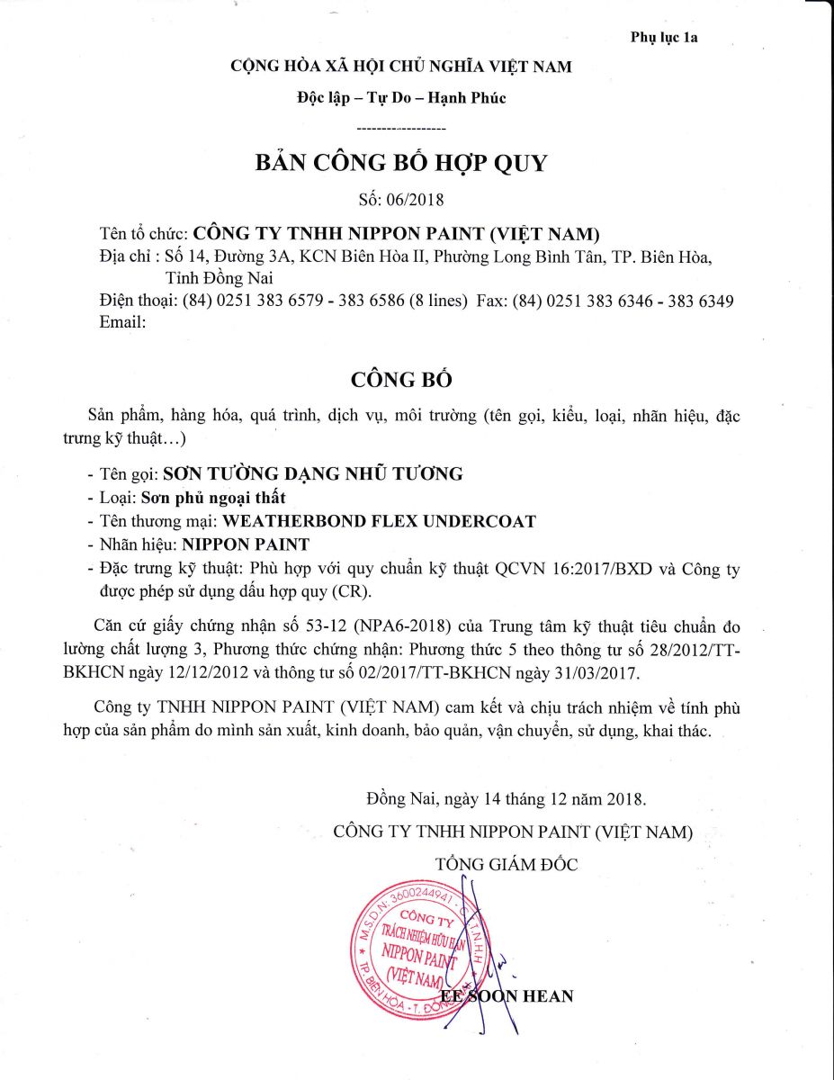 chứng chỉ sơn Nipon 3