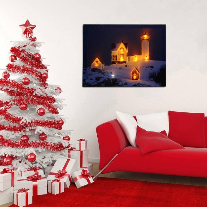 trang trí giáng sinh bằng tranh treo tường