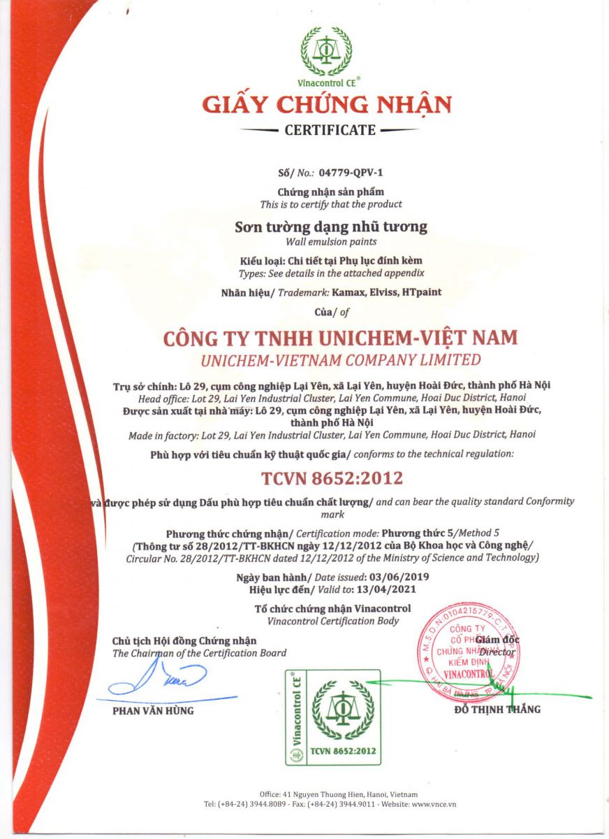 Giấy chứng nhận hợp quy chuẩn