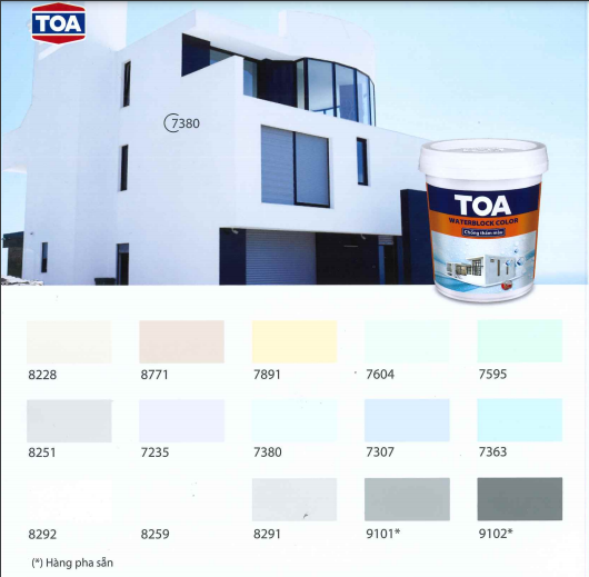 bảng màu sơn chống thấm Toa Waterblock color