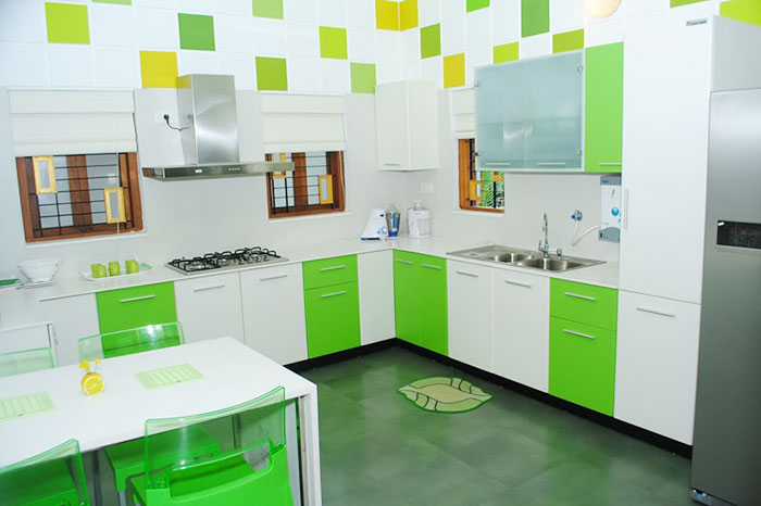 phòng bếp màu xanh lá cây hợp phong thủy