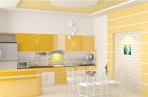 phòng bếp màu vàng theo mệnh thổ