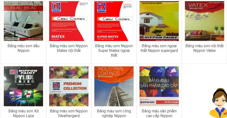 Các loại bảng màu sơn Nippon