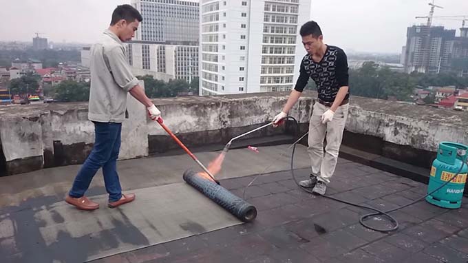 chống thấm bằng màng khò nóng