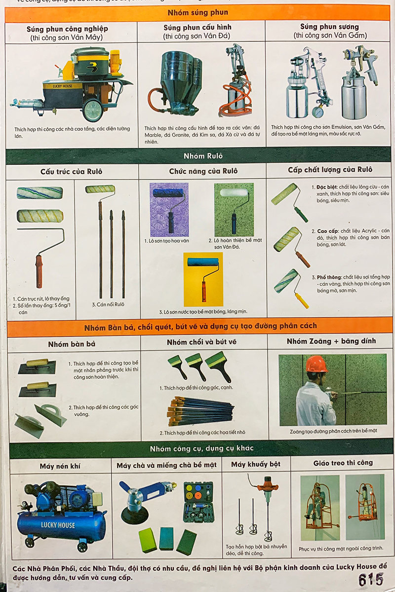 Dụng cụ thi công sơn nghệ thuật Lucky House