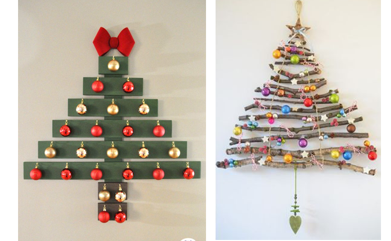 Trang trí cây thông noel lên tường