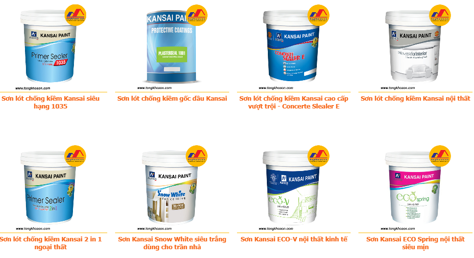 hệ thống sản phẩm sơn Kansai 1