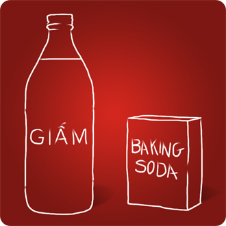 Làm sạch nhà bếp bằng giấm và backing soda