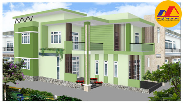 Sơn ngoại thât màu xanh lá