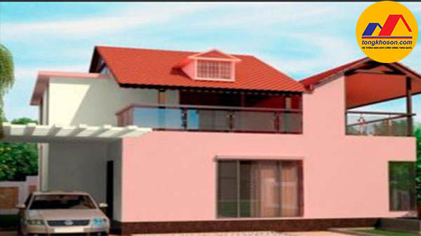 sơn nhà ngoại thất màu hồng