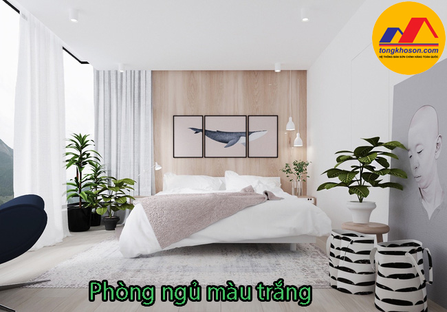 phòng ngủ màu trắng