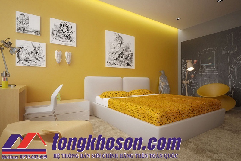Sơn phòng ngủ màu vàng