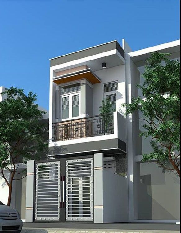 Sơn ngoại thất màu trắng và màu ghi