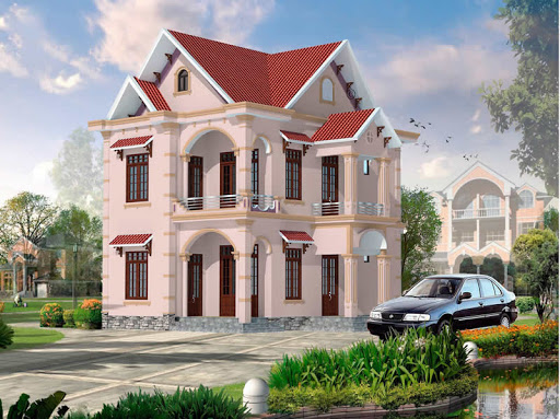 Sơn ngoại thất màu hồng ấm áp