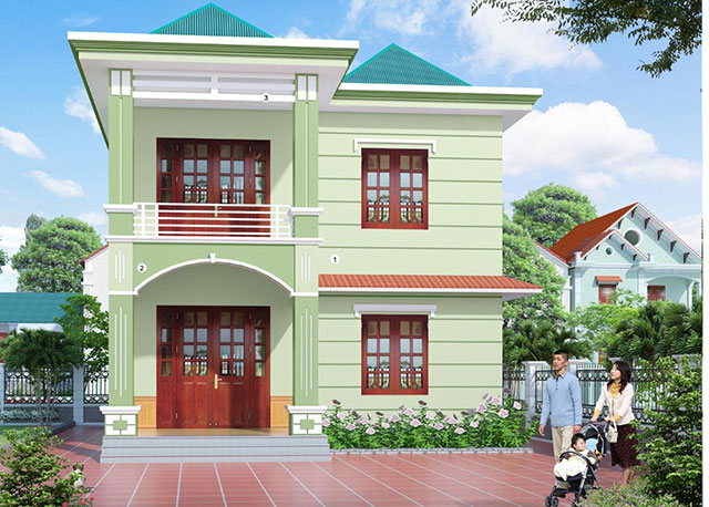 Sơn ngoại thất màu xanh lá