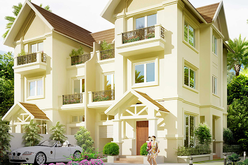 Sơn nhà ngoài trời màu vàng kem