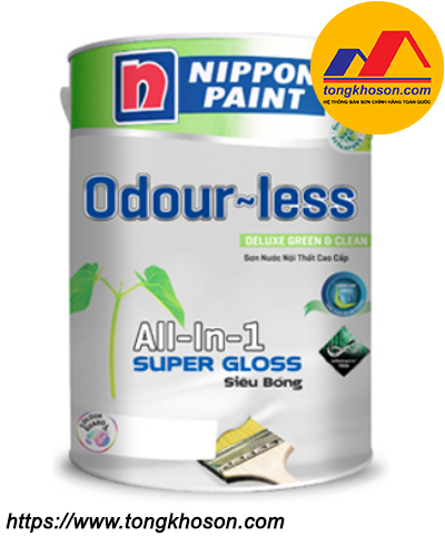 sơn nội thất Nippon Odour-less All-in-one Siêu Bóng
