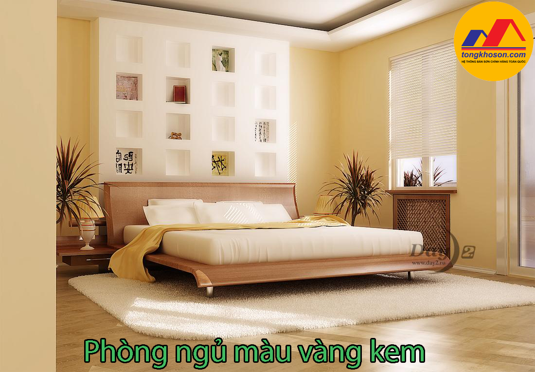 Sơn phòng ngủ màu vàng kem