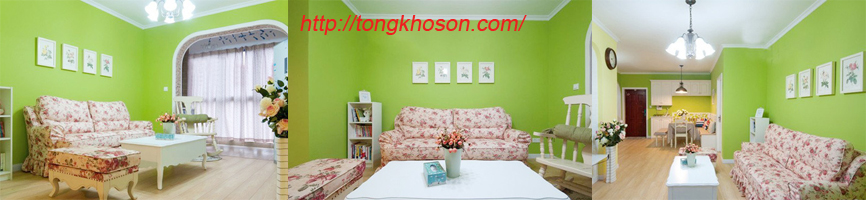 Sơn phòng ngủ màu xanh cốm