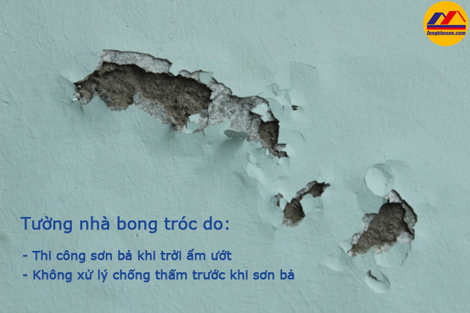 sự cố thi công sơn bả