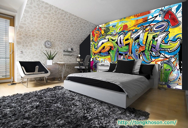 Trang trí phòng ngủ bằng tranh Graffiti