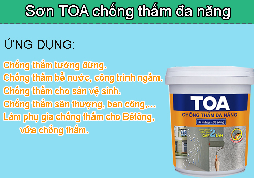 ứng dụng sơn Toa chống thấm đa năng
