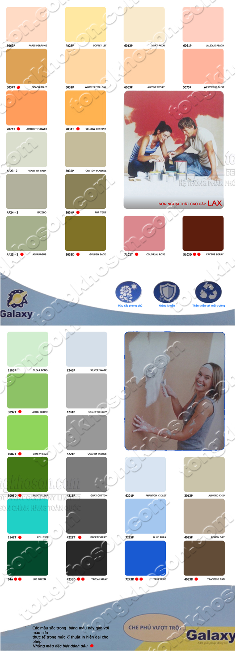 Bảng màu sơn Galaxy Lax ngoại thất