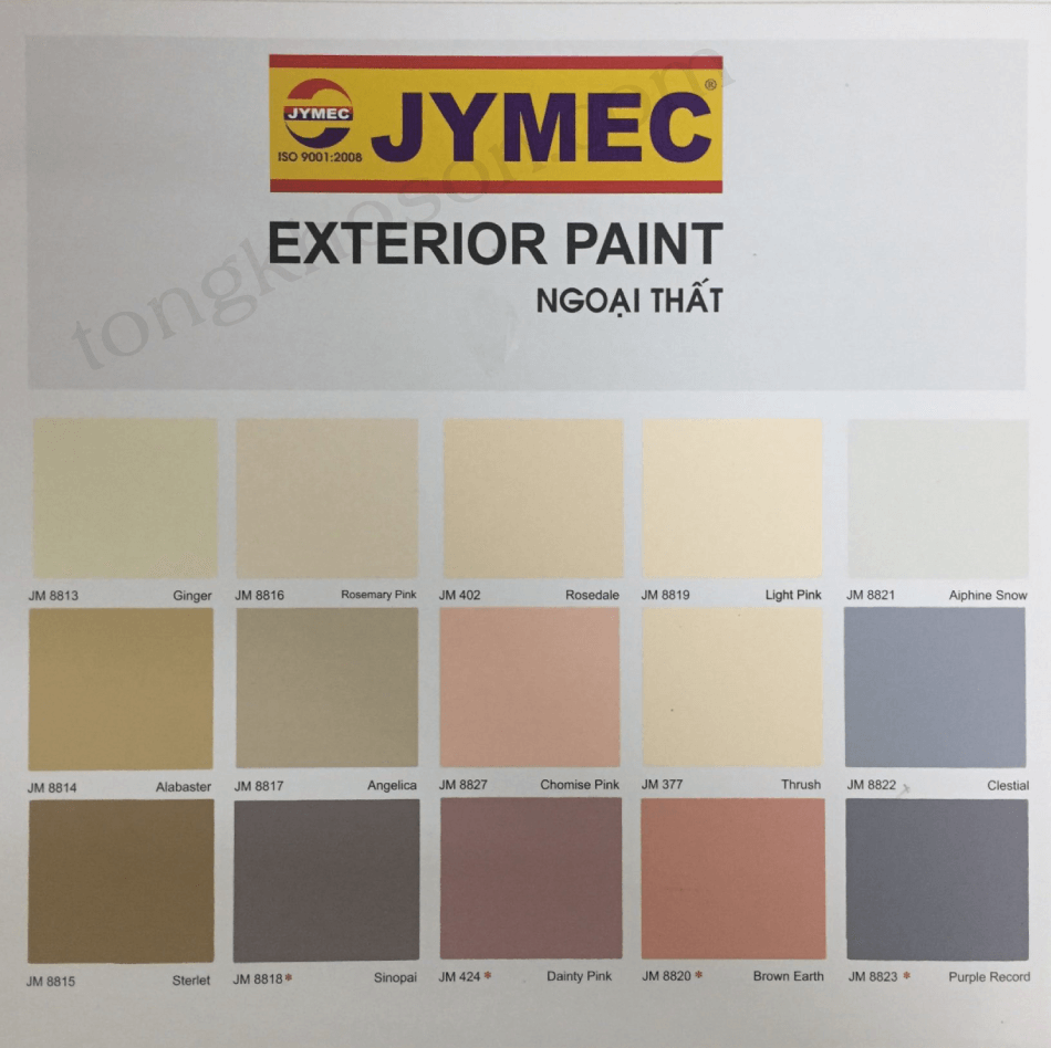 bảng màu sơn jymec