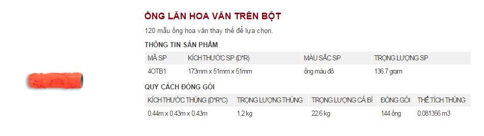 Ống lăn hoa văn trên bột Thanh Bình