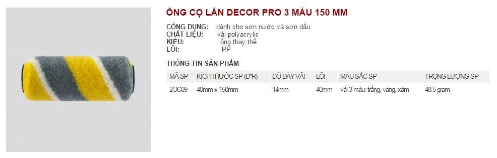 Ống lu lăn sơn Thanh BÌnh 3 màu 150mm