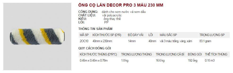 Ống lu lăn sơn Thanh Bình 3 màu 230mm