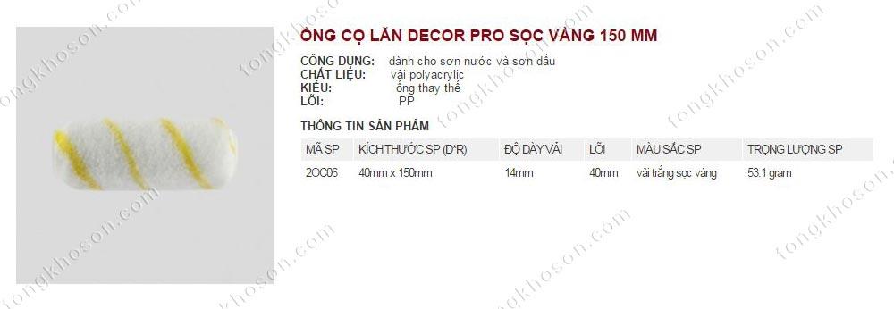 Ống lu lăn sơn Thanh Bình sọc vàng 150mm