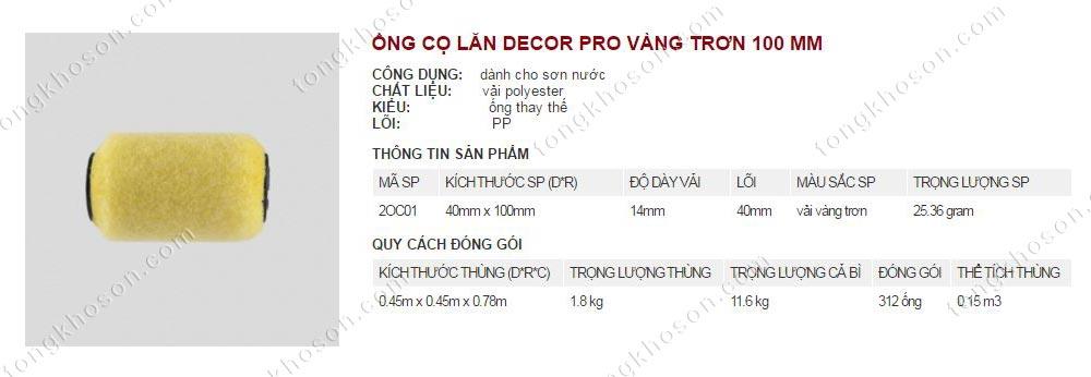 Lu lăn sơn Thanh Bình vàng trơn 100mm