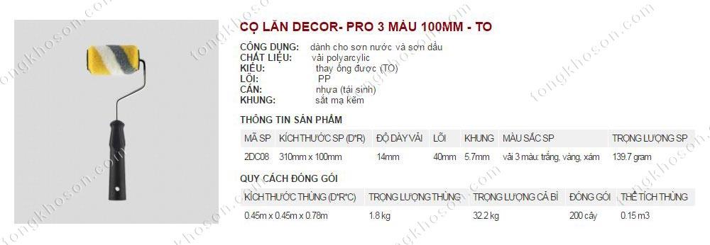 Lu lăn sơn Thanh Bình 3 màu 100mm