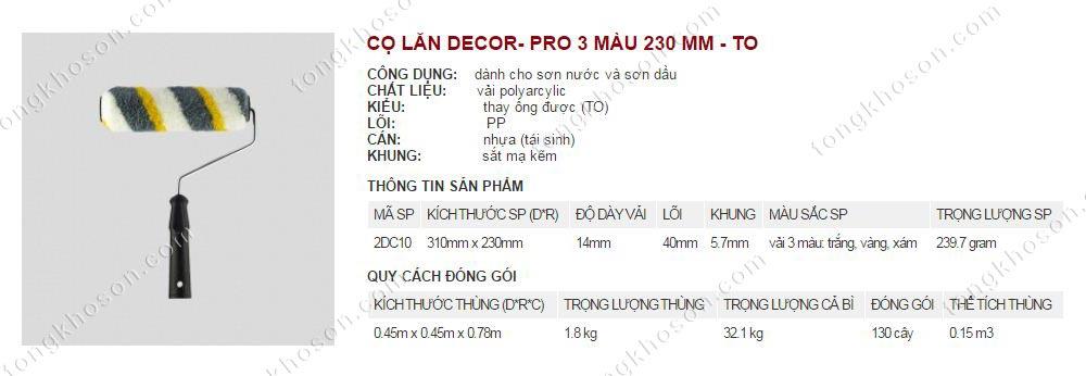 Lu lăn sơn Thanh Bình 3 màu 230mm