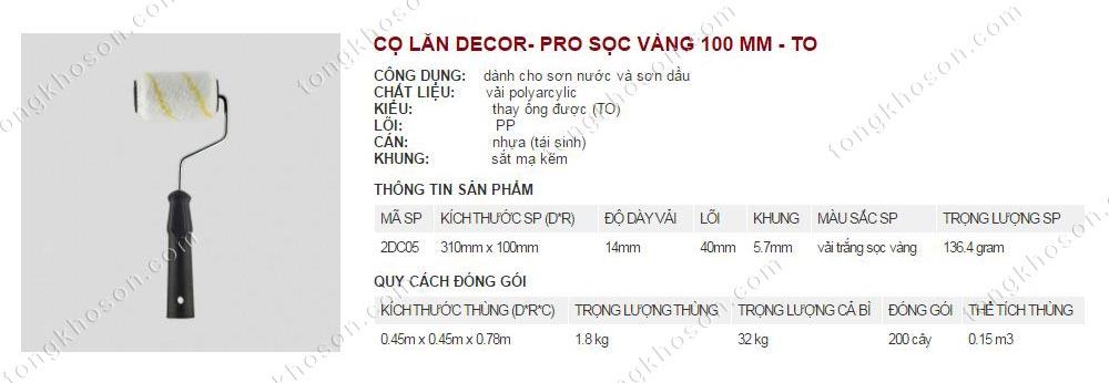 Lu lăn sơn Thanh Bình sọc vàng 100mm