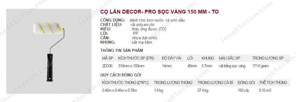 Lu lăn sơn Thanh Bình sọc vàng 150mm