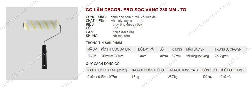 Lu lăn sơn Thanh Bình sọc vàng 230mm